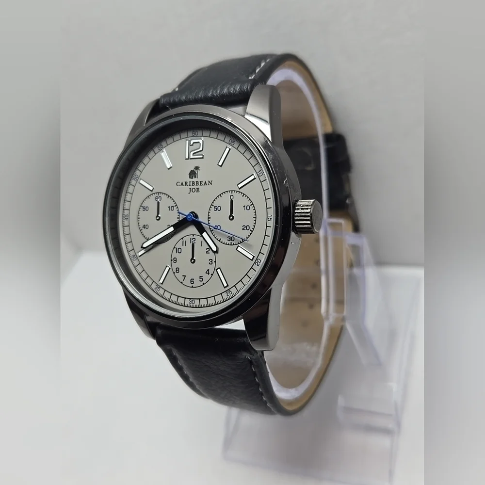Caribbean Joe Faux Chronograph Quartz Watch CJ7110GU New Battery